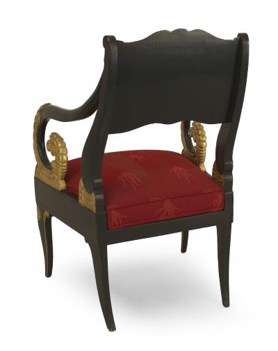 Pair of Russian Neoclassic Painted Arm Chairs