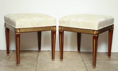 Pair of Russian Neoclassic Stools