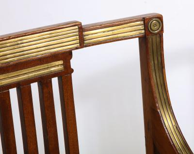 Pair of Russian Neoclassical Mahogany Armchairs