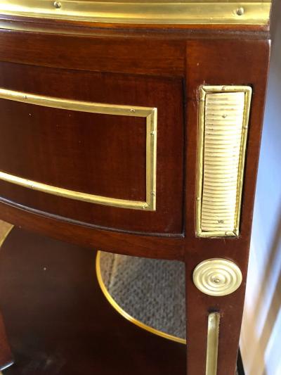 Pair of Russian Neoclassical Style Demilune End Tables or Nightstand Commodes