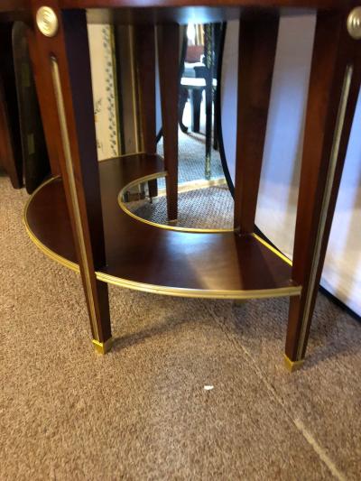 Pair of Russian Neoclassical Style Demilune End Tables or Nightstand Commodes