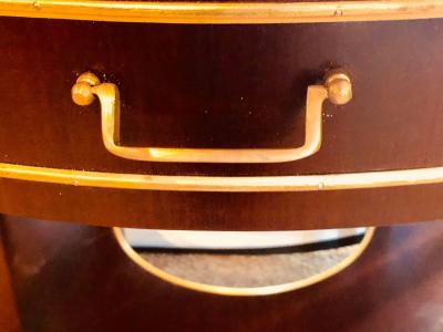 Pair of Russian Neoclassical Style Demilune End Tables or Nightstand Commodes