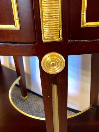 Pair of Russian Neoclassical Style Demilune End Tables or Nightstand Commodes