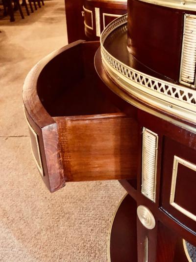 Pair of Russian Neoclassical Style Demilune End Tables or Nightstand Commodes