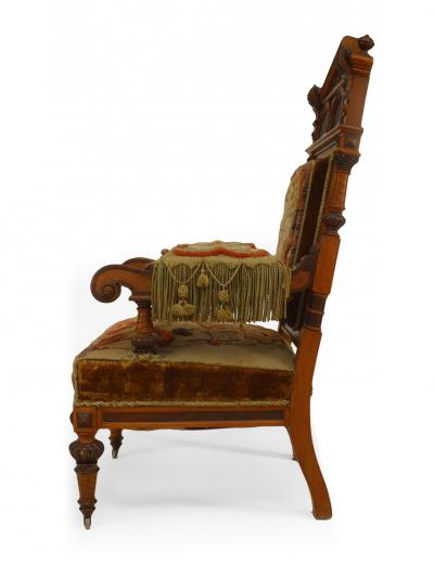 Pair of Russian Oak Carved Armchairs