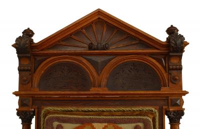 Pair of Russian Oak Carved Armchairs