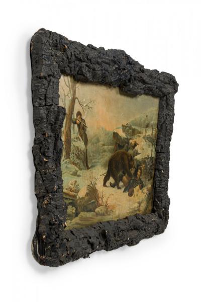 Pair of Rustic Adirondack Hunt Scene Pictures