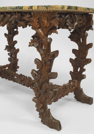 Pair of Rustic Black Forest 19th Cent Walnut Console Tables