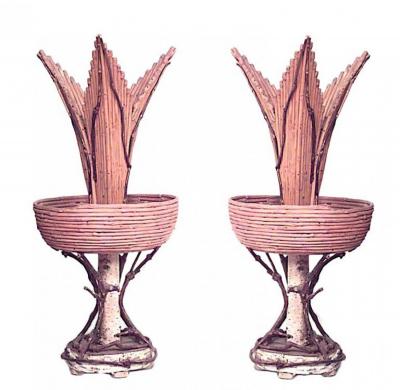 Pair of Rustic Continental Style Twig Vases