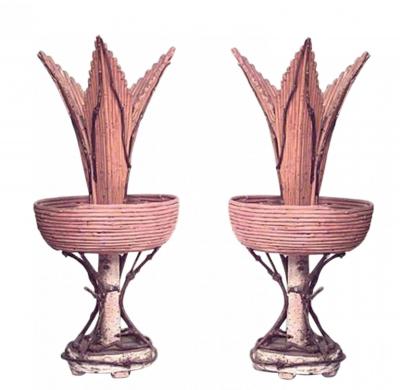 Pair of Rustic Continental Style Twig Vases