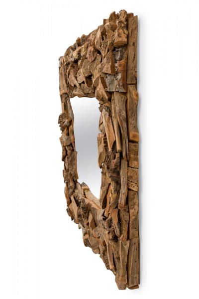 Pair of Rustic Driftwood Framed Square Wall Mirrors
