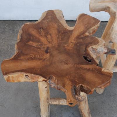 Pair of Rustic Live Edge Stools