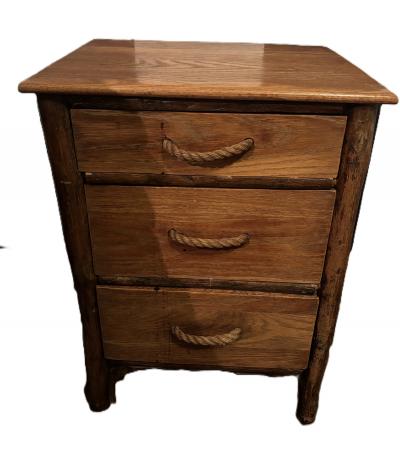 Pair of Rustic Old Hickory 3 drawer bedside commodes