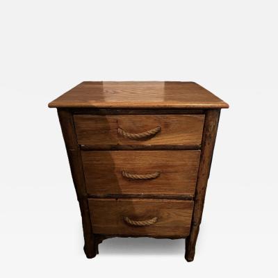 Pair of Rustic Old Hickory 3 drawer bedside commodes