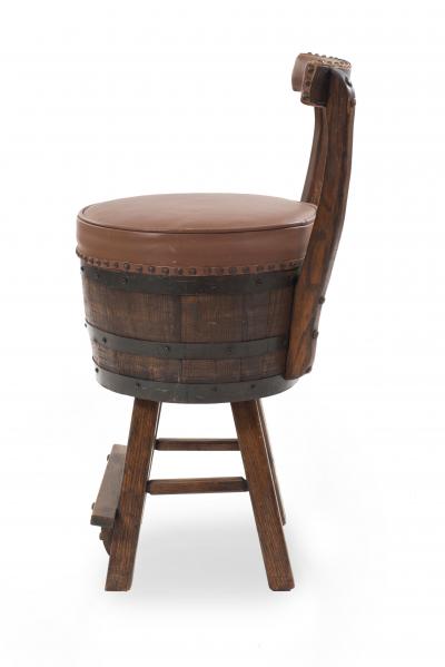 Pair of Rustic Old Hickory Oak Barrel Side Chairs