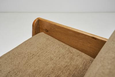 Pair of Rustic Wooden Armchairs with Metal Elements Europe Mid 20th Century