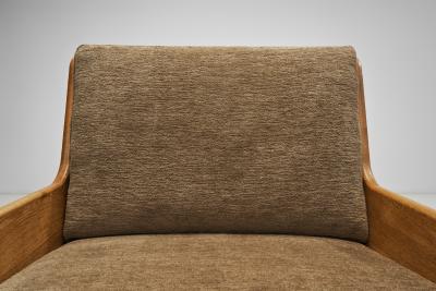 Pair of Rustic Wooden Armchairs with Metal Elements Europe Mid 20th Century