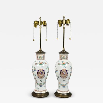 Pair of Samson Chinese Export Style Porcelain Table Lamps