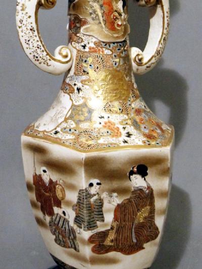 Pair of Satsuma table lamps Japan end of the 19th Century