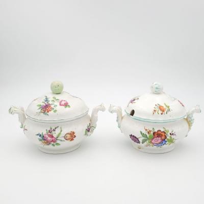 Pair of Sauce Tureens Germany circa 1820 As Is