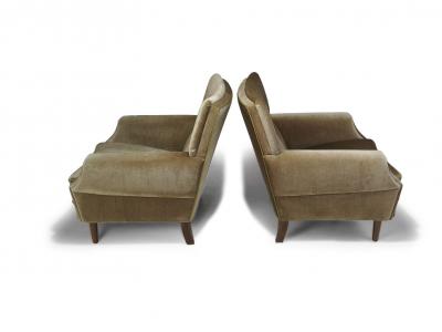 Pair of Scandinavian Lounge Chairs in Original Mohair