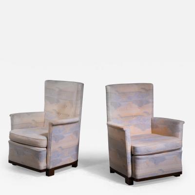 Pair of Scandinavian Modern highback lounge chairs Finland