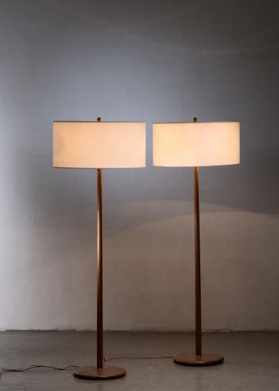Pair of Scandinavian Modern teak floor lamps