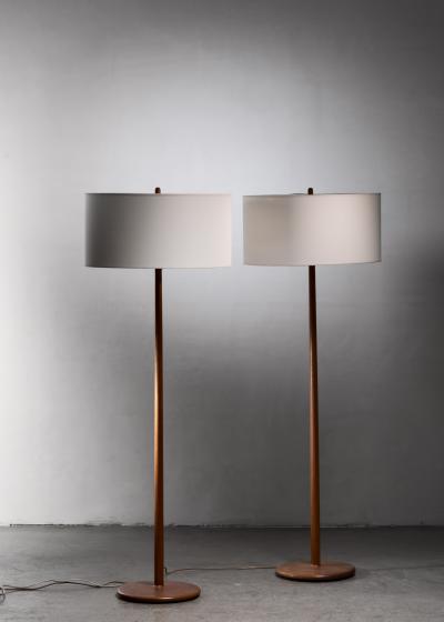 Pair of Scandinavian Modern teak floor lamps