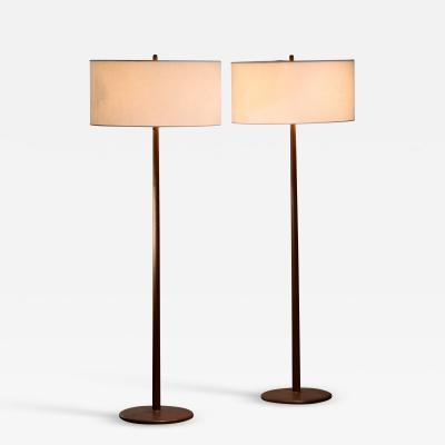Pair of Scandinavian Modern teak floor lamps