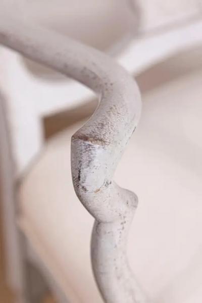 Pair of Scandinavian Rococo Style Painted Armchairs