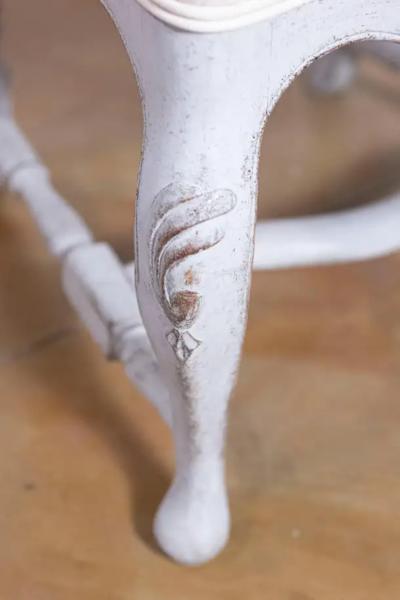 Pair of Scandinavian Rococo Style Painted Armchairs