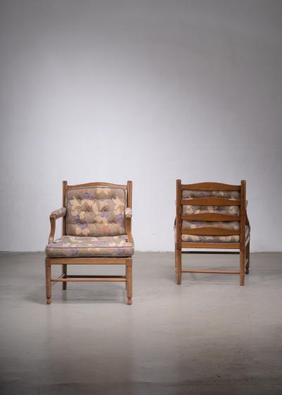 Pair of Scandinavian pine Gripsholm armchairs