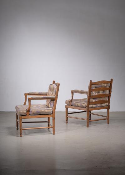 Pair of Scandinavian pine Gripsholm armchairs