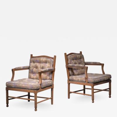 Pair of Scandinavian pine Gripsholm armchairs
