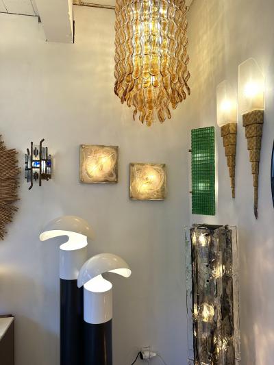 Pair of Sconces Blumpy Murano Glass and Brass Italy 1970s