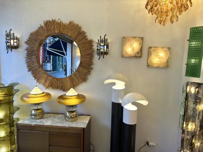 Pair of Sconces Blumpy Murano Glass and Brass Italy 1970s