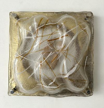 Pair of Sconces Blumpy Murano Glass and Brass Italy 1970s