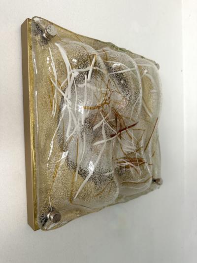 Pair of Sconces Blumpy Murano Glass and Brass Italy 1970s