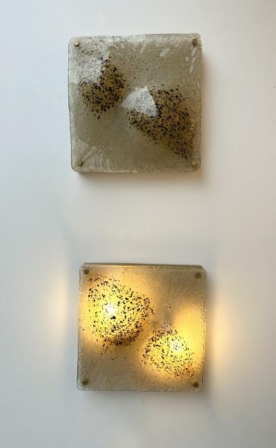 Pair of Sconces Blumpy Murano Glass and Gilt Metal Italy 1970s