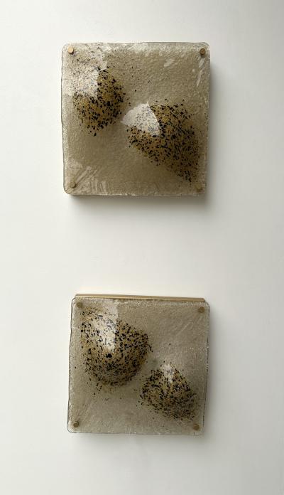 Pair of Sconces Blumpy Murano Glass and Gilt Metal Italy 1970s