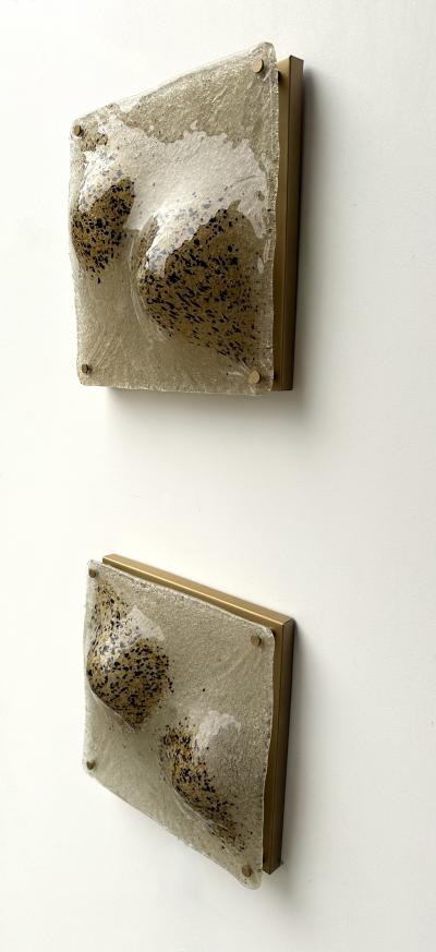Pair of Sconces Blumpy Murano Glass and Gilt Metal Italy 1970s