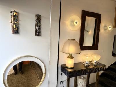 Pair of Sconces Ceramic Enameled Sculpture Italy 1960s