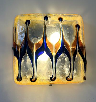 Pair of Sconces Harlequin Murano Glass Italy 1970s