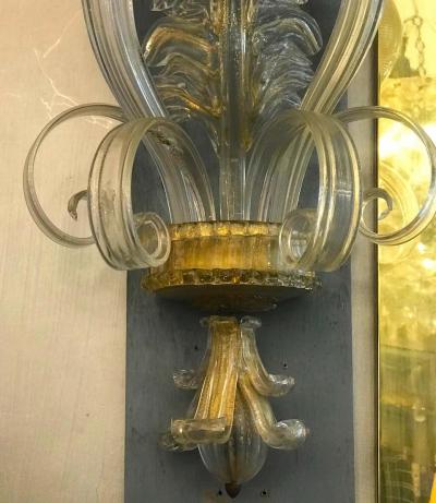 Pair of Sconces Reticello by Seguso Murano 1940