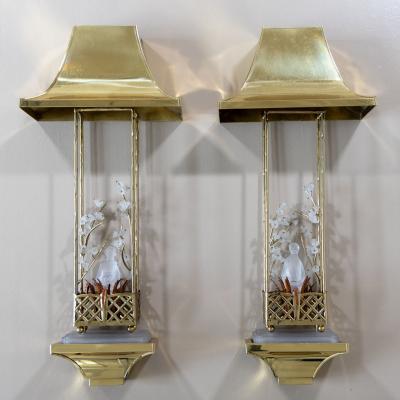 Pair of Sconces in the style of Maison Bagu s France Mid 20th Century