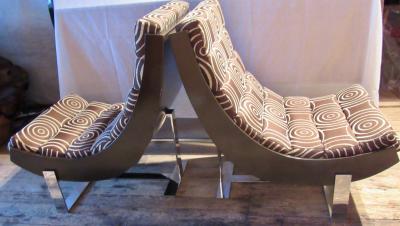 Pair of Scoop Lounge Chairs Mid Century Modern France 1970s