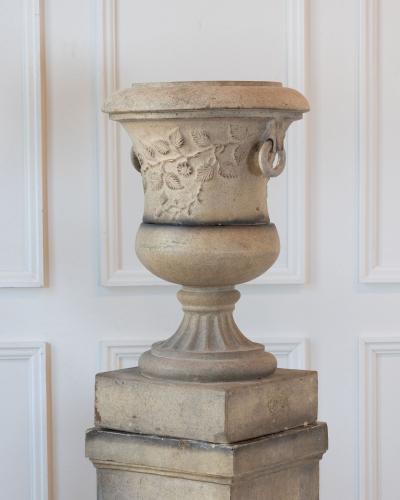 Pair of Scottish Late 19th Century Victorian Fireclay Urns by Hurlford Fire Clay
