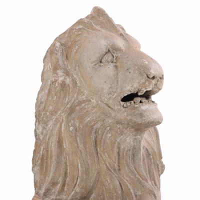 Pair of Scottish Terracotta Lions by Ferguslie R Brown Son Paisley 19th C 