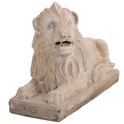 Pair of Scottish Terracotta Lions by Ferguslie R Brown Son Paisley 19th C 