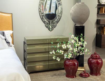 Pair of Sculpted Modern Lacquered Cabinets